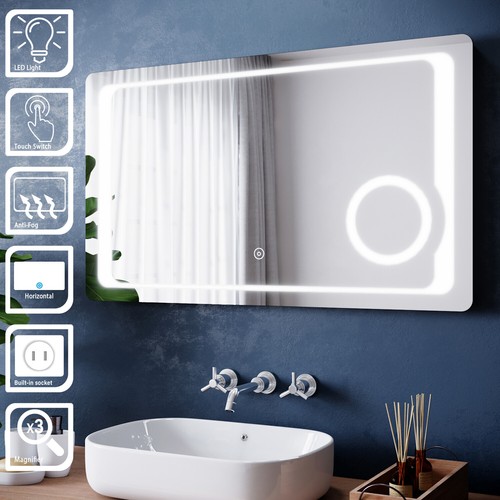Large led bathroom mirror with - large,