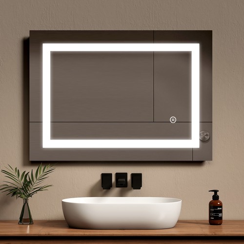 Bathroom mirror with led - with,