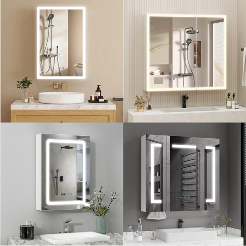 Led bathroom mirror - mirror, cabinet