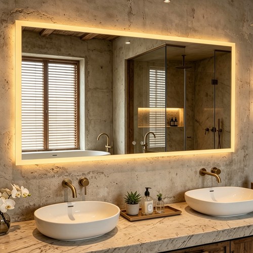 Large led bathroom mirror - large,