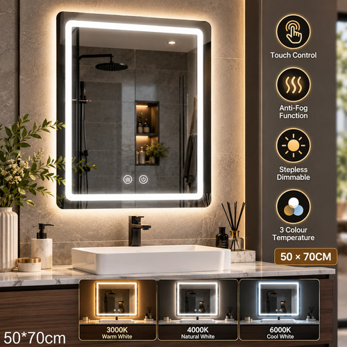 Llluminated bathroom mirror - bathroom,