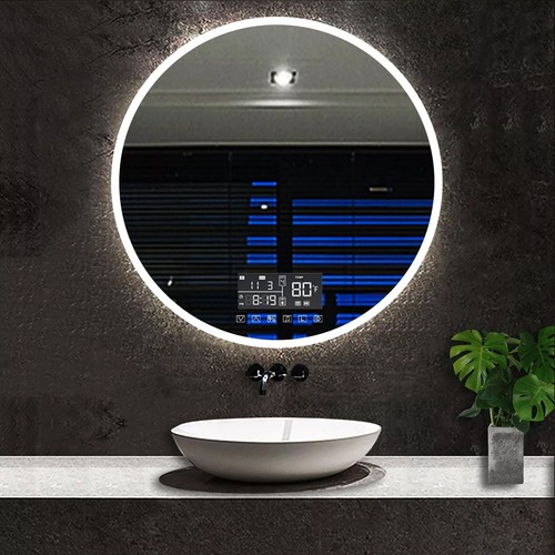 Round bathroom mirror with - round,