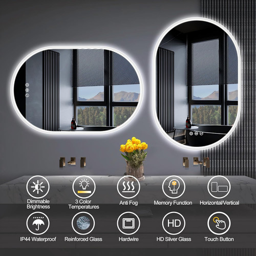 Bathroom led mirror with - led,