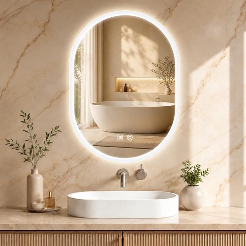 Bathroom mirror with - mirror, led
