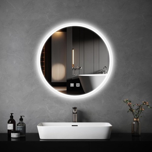 Round bathroom mirror with - mirror,