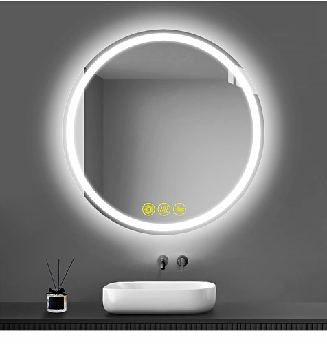 Round led lighted bathroom - led,