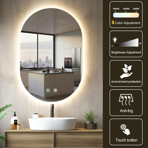 Oval bathroom mirror with - oval,