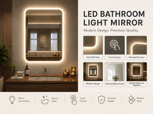 Built right bathroom mirror - right,