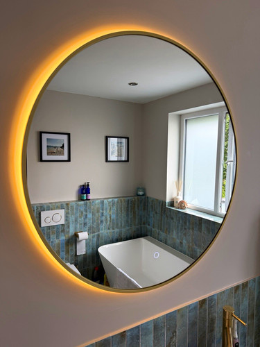 Round gold metal - gold, led