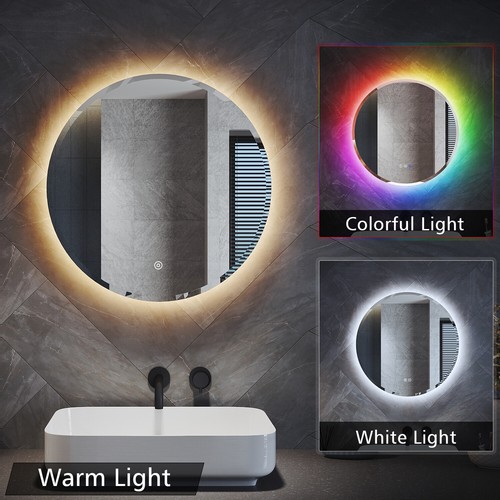 Round backlit led bathroom - round,