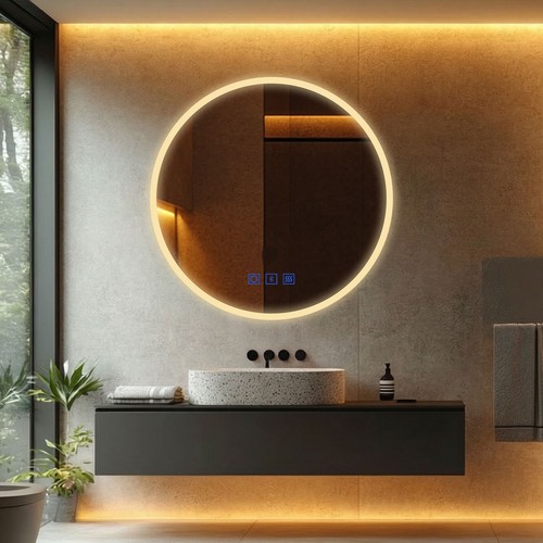 Round led bathroom mirror - round, with