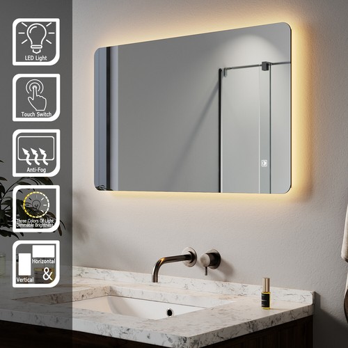 Backlit illuminated bathroom - illuminated,