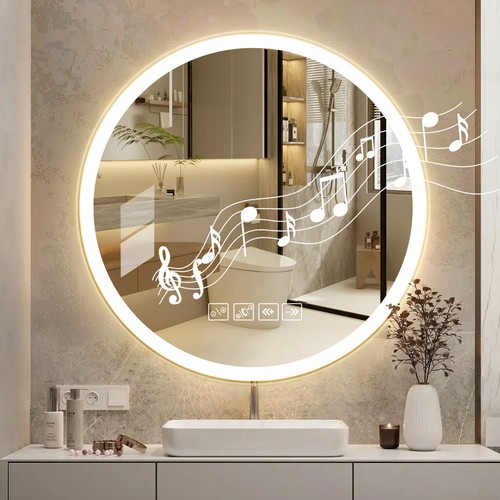 Round bathroom mirror with - bathroom,