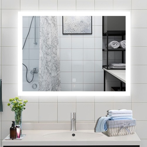 Bathroom mirror with - with, light