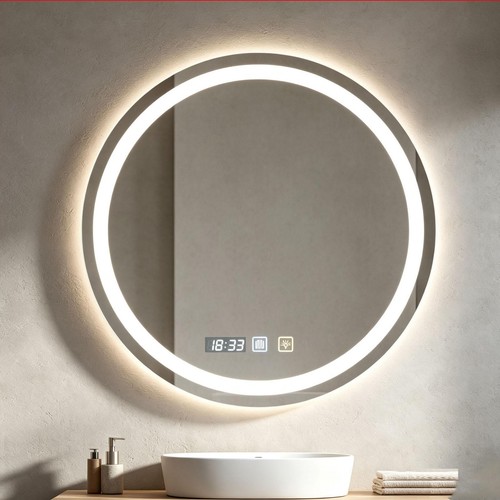 Round led bathroom wall - wall, mirror