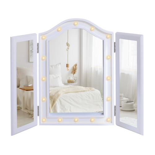 Fold vanity mirror - fold, lighted