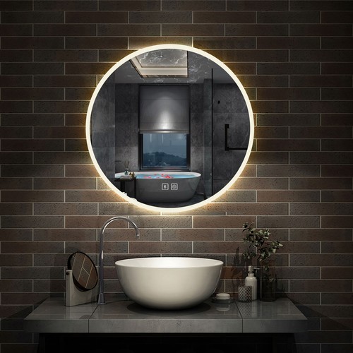 Round bathroom mirror with - round,